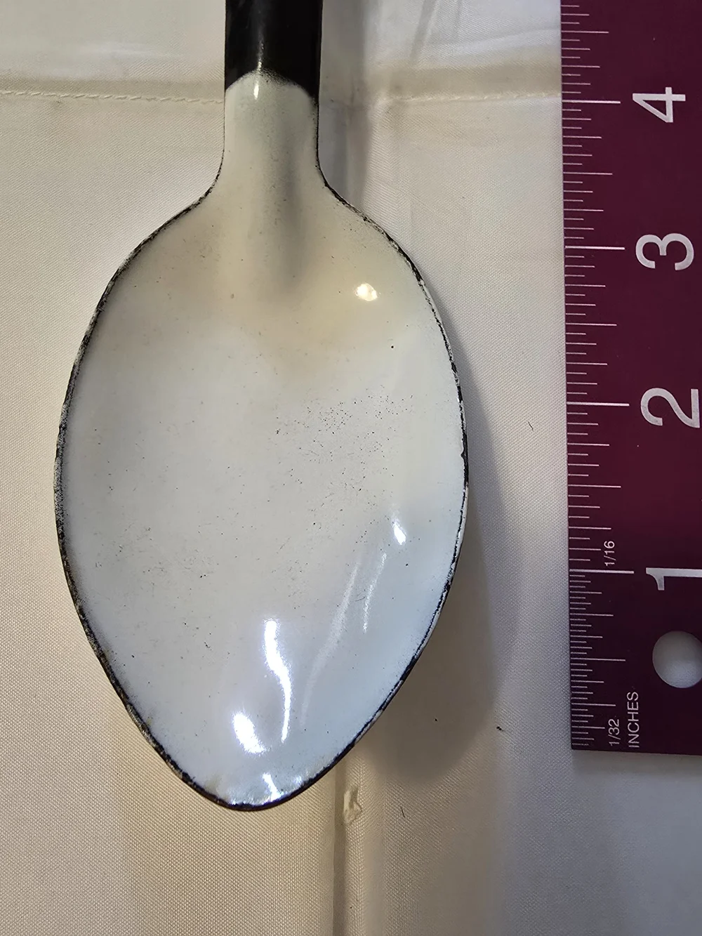 Vintage Enamelware Serving Spoon 14